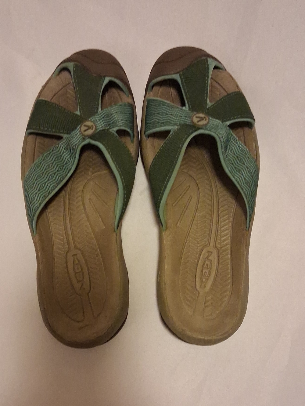 Keen Women’s Green Cross-Strap Slide Sandals